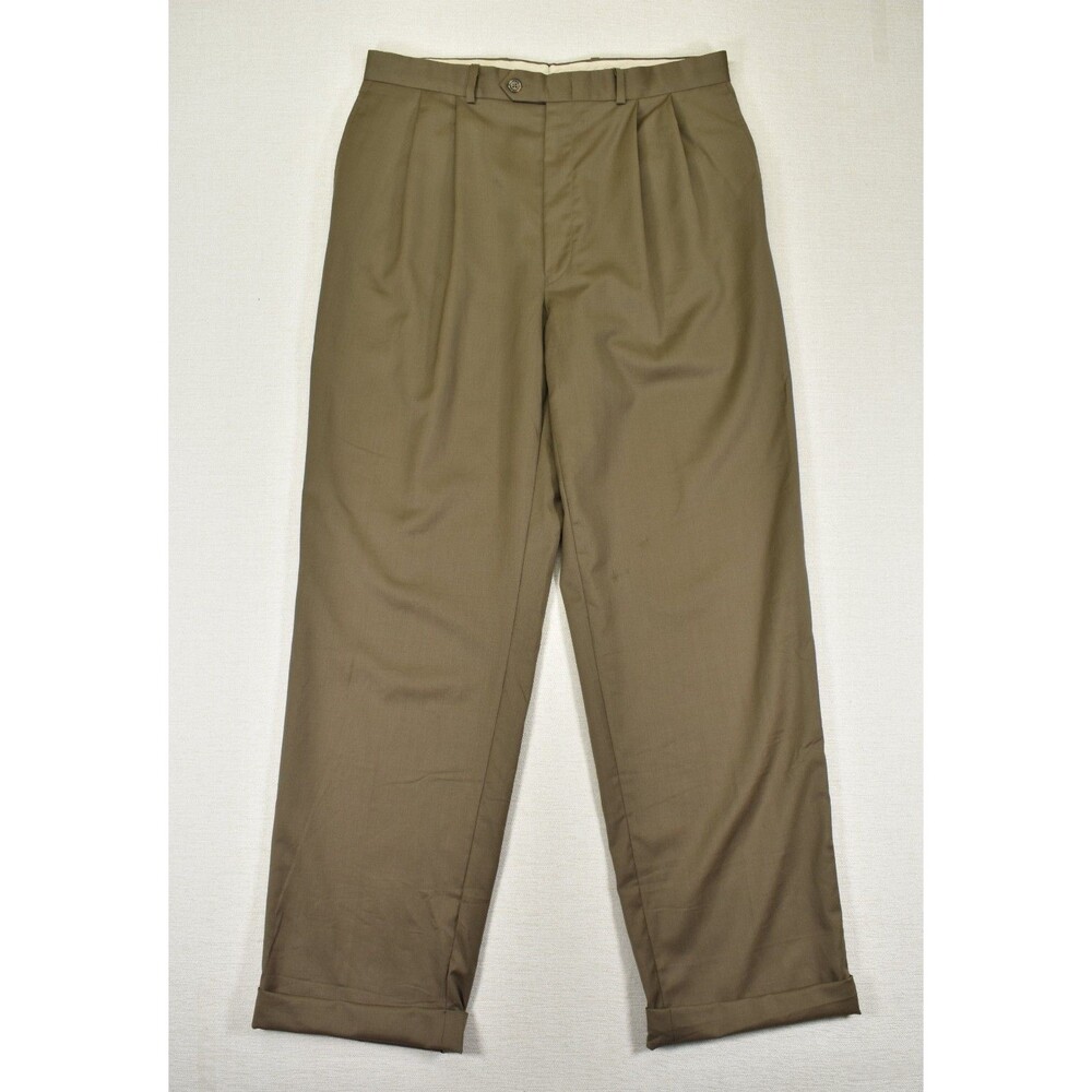 Lauren Ralph Lauren Total Comfort Dress Pants 34x34 Khaki Olive Wool Canada